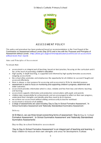Assessment Procedures and Policy 2016