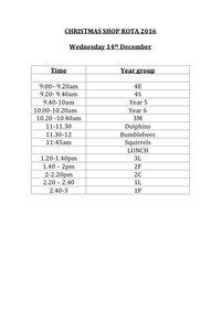 CHRISTMAS SHOP ROTA2016