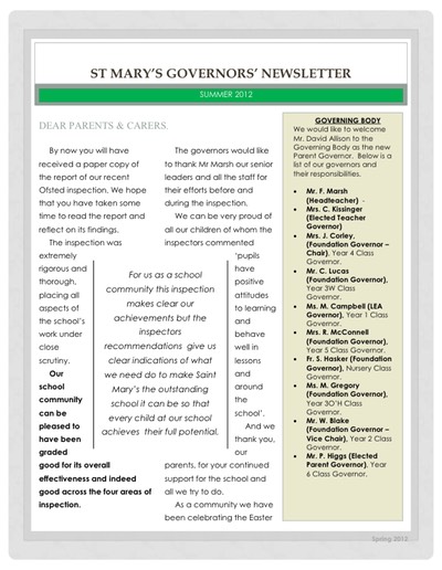 Governors newsletter Summer 2012