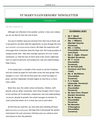Governors' Summer Newsletter 2016